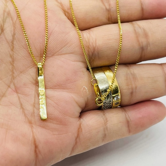 🌟18k Real Gold Bar Pendant Necklaces - Picture 4 of 5